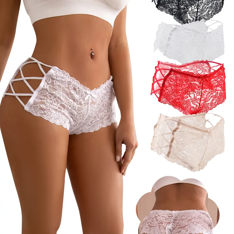 OHYEAH Women's Feminine Lace Boyshort Panties - Seamless Garments, Sexy Sheer Knicker, Soft Underwear, Plus Size, Fit-Focused, Stylish, Smooth Cheeky Tanga Lingerie Briefs