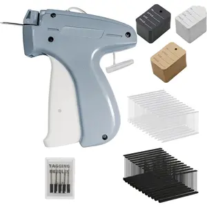 Tagging Gun for Clothing, Standard Tag Attacher Gun with 5 Steel Needles, 2000 pcs 2" Black and White Barbs Fasteners & 300 Clothing Labels, Yard Sale Retail Store Tagging Gun Set (Not Mini Stitch)