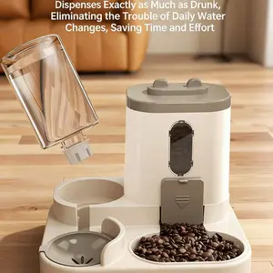 Automatic Feeding and Water Dispenser for Cats and Dogs, 2-In-1 Pet Bowl Set, Easy-To-Use Pet Supplies, Ideal for Cat Food and Drinking, Automatic Feeder