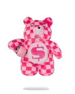 Sprayground - Pink Fur Check Moneybear Backpack