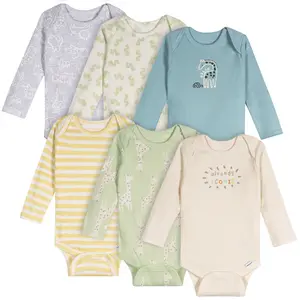 Onesies Baby Neutral 6-Pack Bodysuits with Soft Cotton Fabric, Comfortable Fit & Snap Enclosures for Diaper Changes