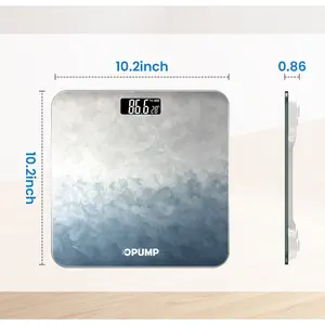OPUMP Blue Grey Texture Digital Bathroom Scale with Backlit LED Display, High Accuracy, Three Conversion Units of KG, LB, ST, Healthcare