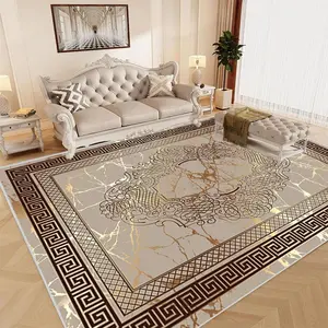 Vintage Floral & Marble Pattern Rug, 1 Count Non-slip Soft Area Rug, Persian Carpet, Washable Floor Mat for Home Living Room Bedroom Hotel Dormitory Decor, Boho Floral Rug, Modern Indoor Rug