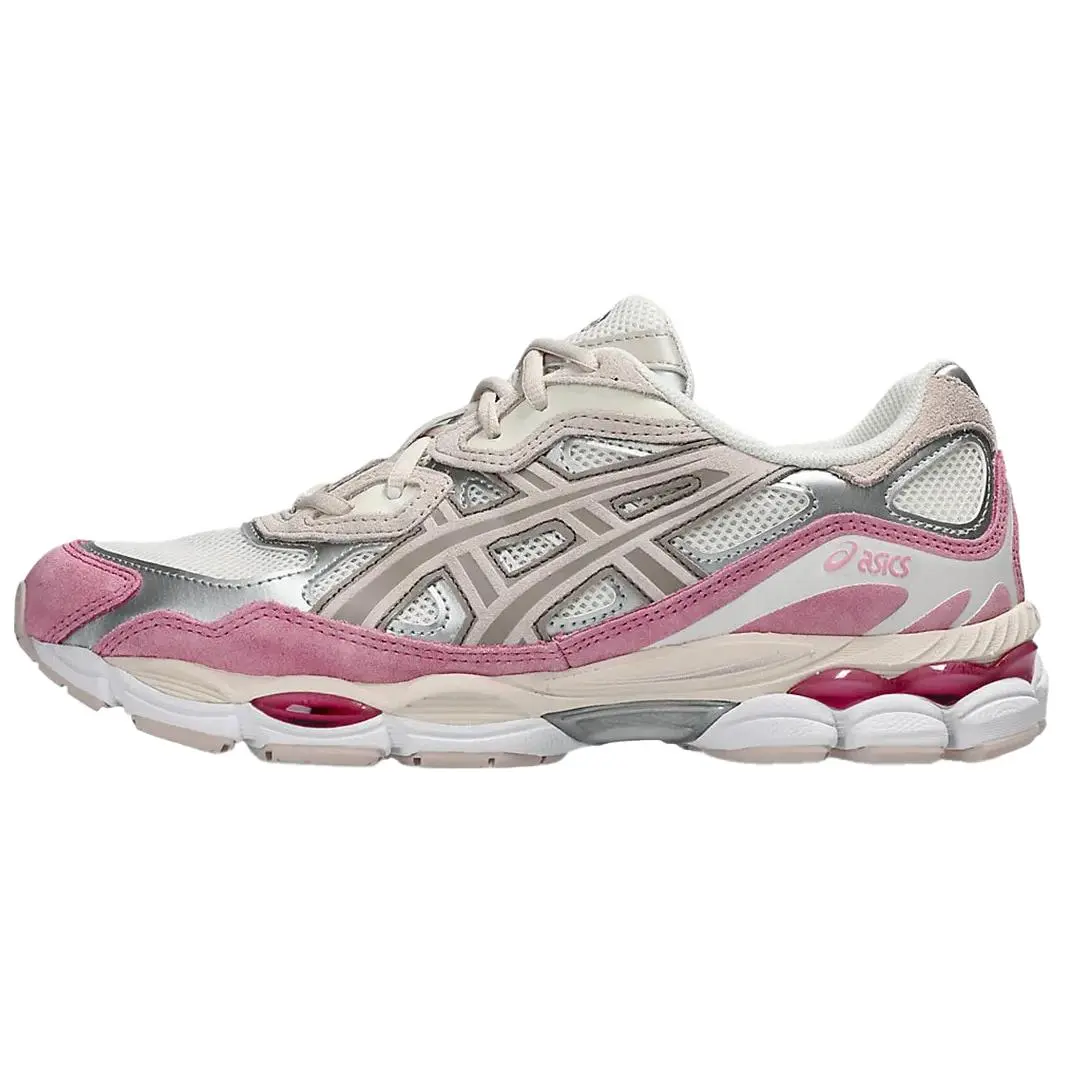 ASICS Gel NYC Men's Low-Top Lace-Up Casual Trainers - Cream Mineral Beige Pink Color, Lace Closure