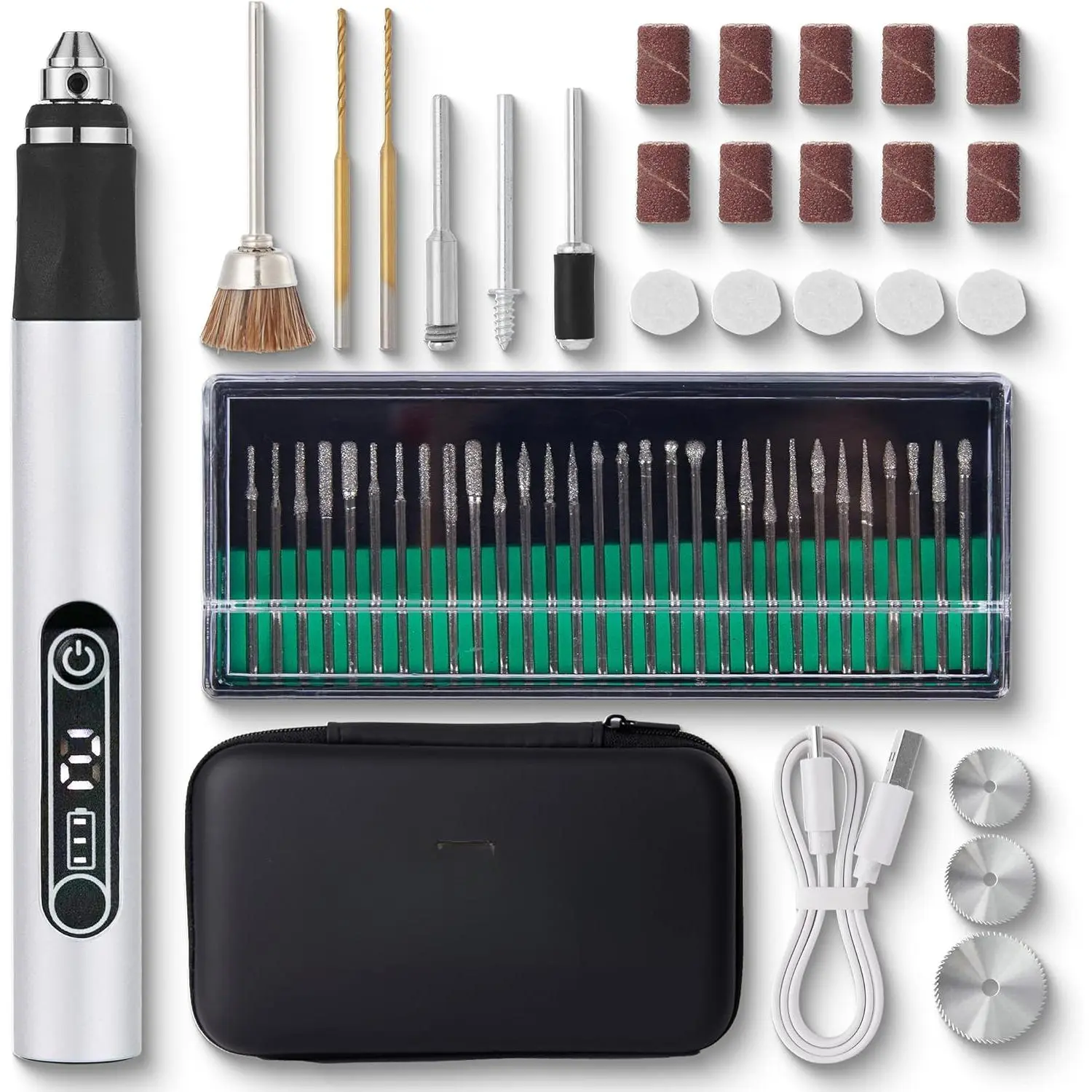 USB Rechargeable Engraving Pen - Cordless Power Tools Mini Electric Engraver, Wood Metal Glass Etching Rotary Tool with 54-Piece Accessories Set for Jewelry, Stone, Leather, Plastic, Gadgets For Him