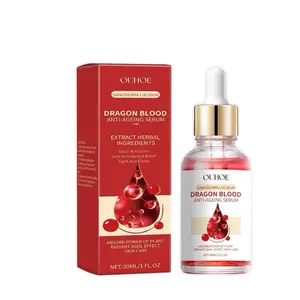 OUHOE Dragon Blood Anti-Ageing Serum 30ml - Radiant Dual Effect Skin Care with Herbal Extracts for Hydration & Elasticity Serums Moisturizer Hydrate Moisture Travel-Friendly Facial Cleanser