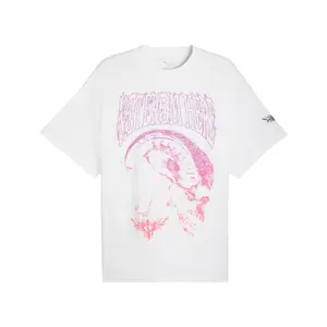 PUMA Mens Lamelo World Tour-Nament Crew Neck Short Sleeve Casual Tops Casual - White
