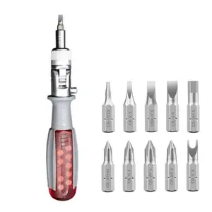Upgraded Ratchet Screwdriver - 10 in 1 Multi Angle Adjustable Screwdriver With 180 Degree Pivoting Angled Screw Driver (Magnetic Drill Bit)