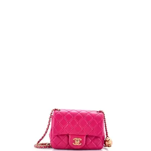 Pre-owned CHANEL material Messenger Bags Pearl Crush Square Flap Bag Quilted Lambskin Mini by Rebag