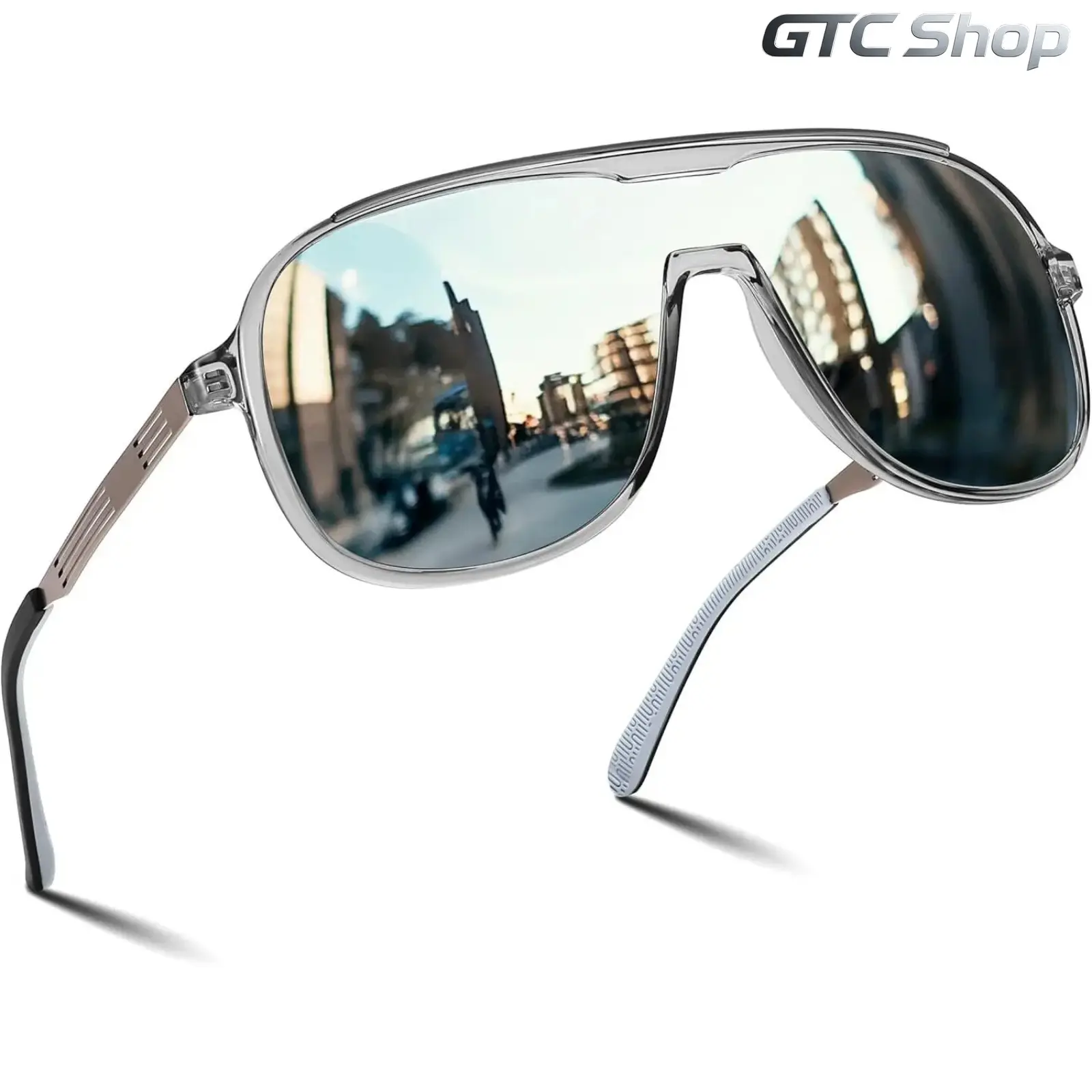 One Piece Lens Polarized Sunglasses for Men & Women, Trendy Mirrored Reflective Eyewear, Integrated Single Lens Design, Full UV400 Sun Protection, Lightweight Durable Casual Shades, Outdoor Driving Fishing Travel Daily Wear