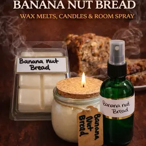 Banana Nut Bread Candles- Aromatic Fragrance for Home Decor & Relaxation