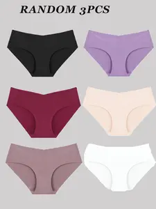 3pcs Soft & Comfy Briefs Underwear - Seamless, Mid Rise, Regular Fit, Random Patterns, Perfect for Youngster