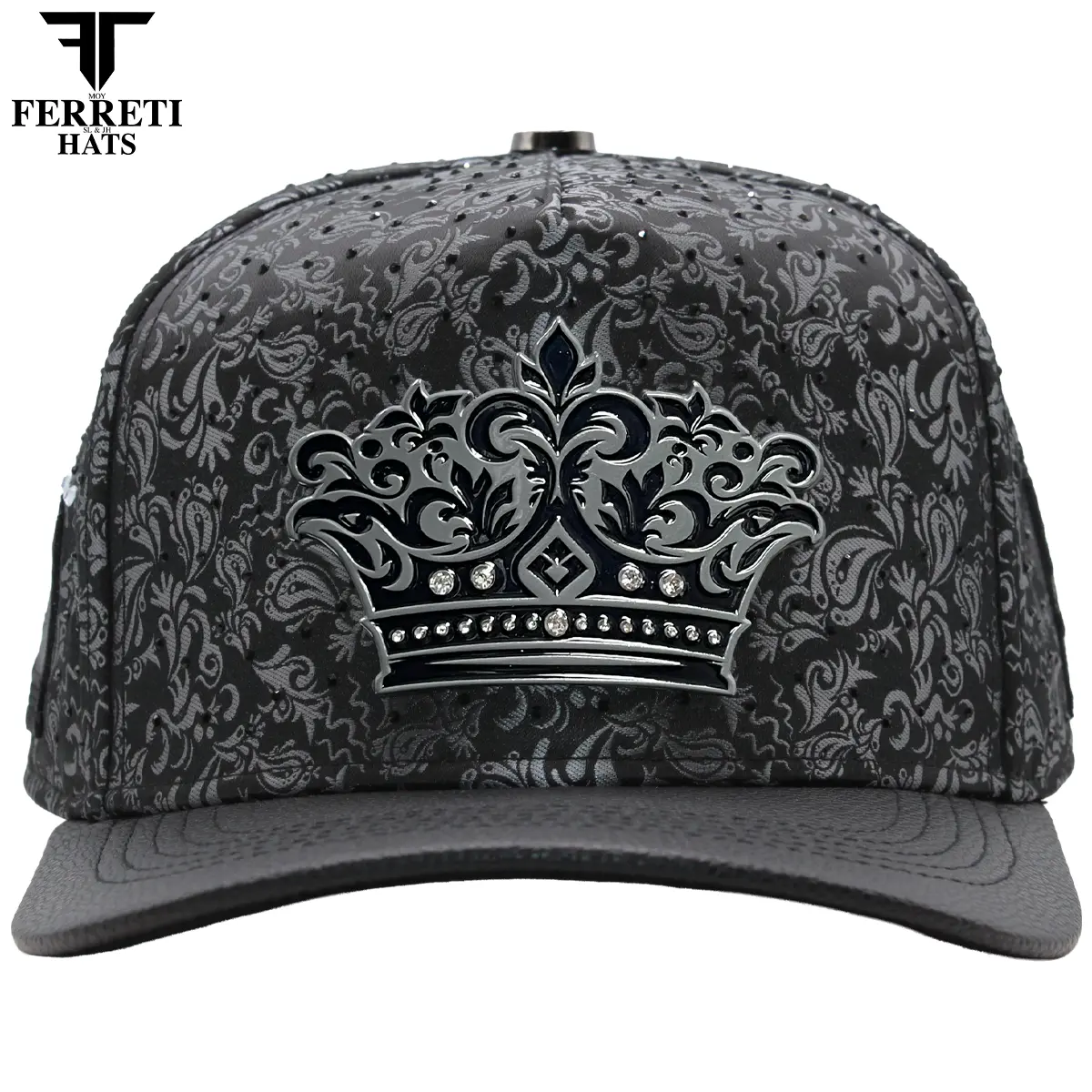 FERRETI HATS PREMIUM FT203 Black Crown Baseball Cap For Men