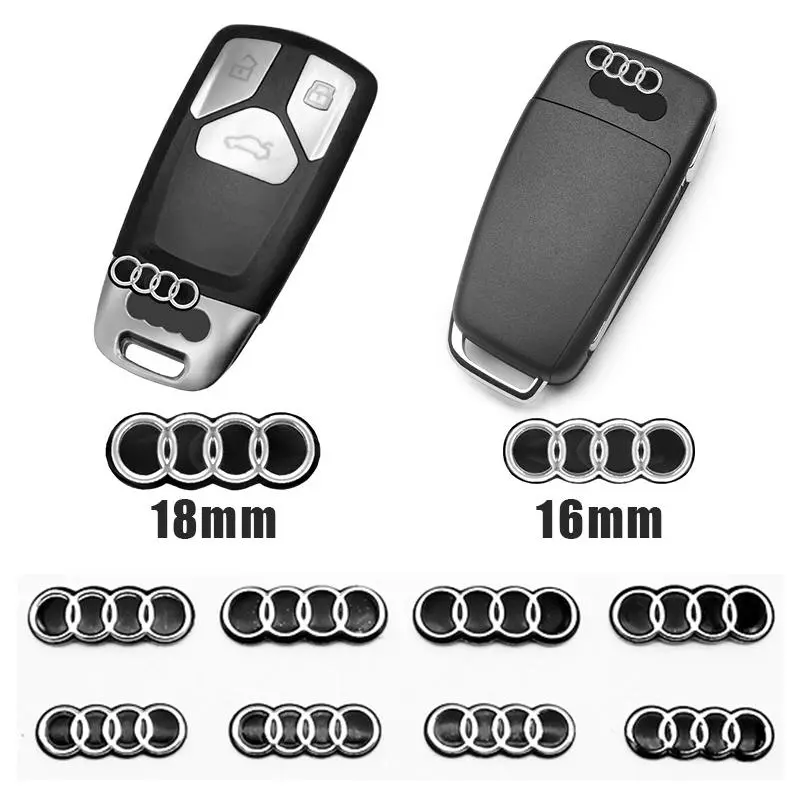2026 New 16mm 18mm Car Remote Key Stickers Emblem Decal Accessories For Audi Q5 Q4 A4 A6 A7 A5 A3 Q3 Q2 A1 A8 TT S1 S3 S4 Q7 SQ5 SQ7 SQ3 For your Cars