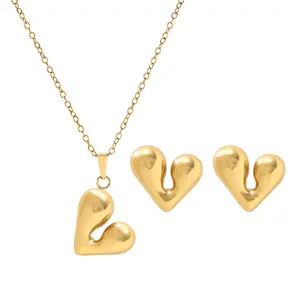 Women's 2026 New Titanium Steel Elegant Jewelry Set - 2-Piece Necklace and Earrings, Ideal for Party Gifting and Daily Wear Fashion Accessory