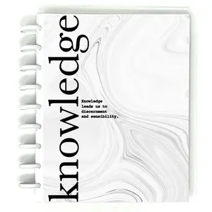 Bind'N Loose KNOWLEDGE White Marble Cover Discbound Journal
