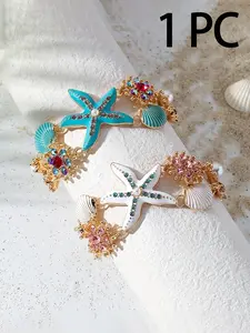 Women's Bohemian Vacation-Style Bracelet, Seashells, Sea Coral Beads, Starfish, Daily Beach Wear, Holiday Gift, Fashionable Jewelry