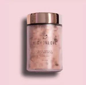 HighOnLove Bath Salts - Himalayan Pink Salt And Dead Sea Salt with Lavender, Rose Buds, and Chamomile Flowers
