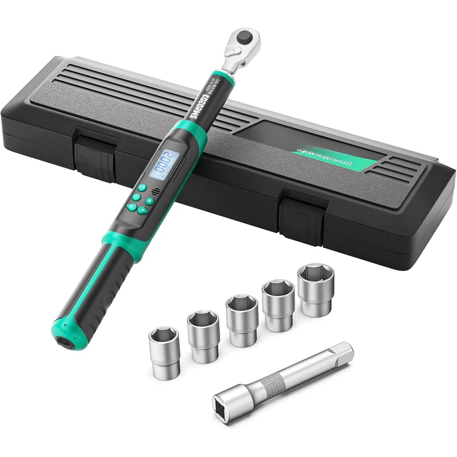 Precision Digital Torque Wrench - Electric Torque Wrench with Adjustable Force Measurement, 5.02-99.57 ft.lb / 6.8-135 N.m, 3/8 Drive for Professional and DIY Use