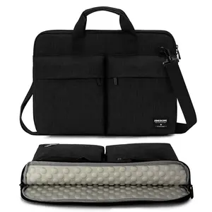 KINGSLONG Laptop Bag with Shoulder Strap,Handle Messenger Bag,Slim Lightweight Computer Case Notebook Ultrabooks Carrying Case for Men Women Fit for Acer Asus Lenovo HP Toshiba, Black