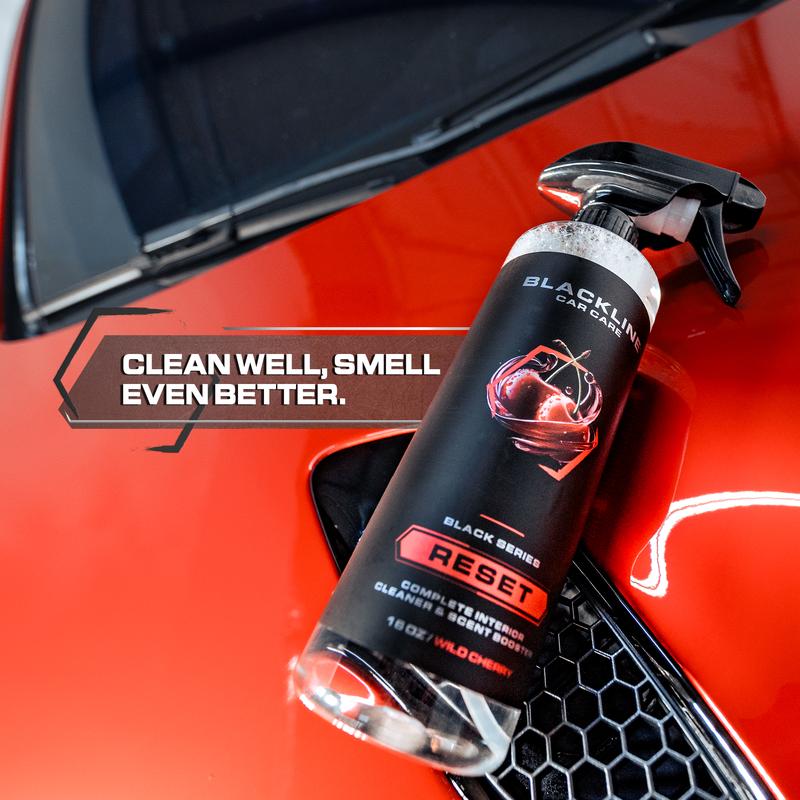 BLACKLINE RESET Complete Interior Cleaner & Scent Booster - 3 Signature Scents - Surface Safe Formula - Streak-Free Finish - Safe on All Surfaces - Car Cleaning Supplies