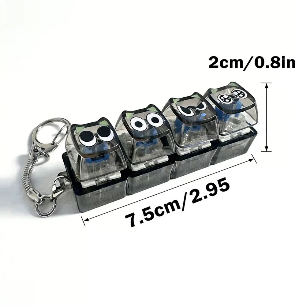 Elegant Backlit Mini RGB LED Light Mechanical Keyboard Fidget Toy - Lightweight Keychain, Translucent Body, Silent Portable Pocket-Size EDC Accessory for Office Workers, Stress & Anxiety Relief Gift