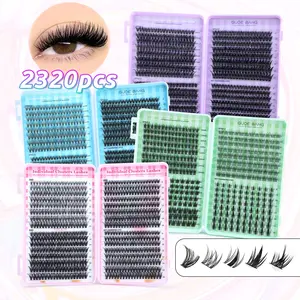 2320 pieces of tufted eyelashes, 20D+30D+40D+50D+60D+80D+4 kinds of anime style false eyelash suits for all eye types, dense, light, soft & comfortable & durable, suitable for novices to go out for daily life & dating & party, High Quality Eyelashes