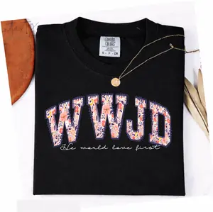 Comfort Colors WWJD Shirt, Christian Tee, Religious Gift, Walk Like Jesus T-Shirt, Bible Verse Faith Shirt, Women's Casual Tee