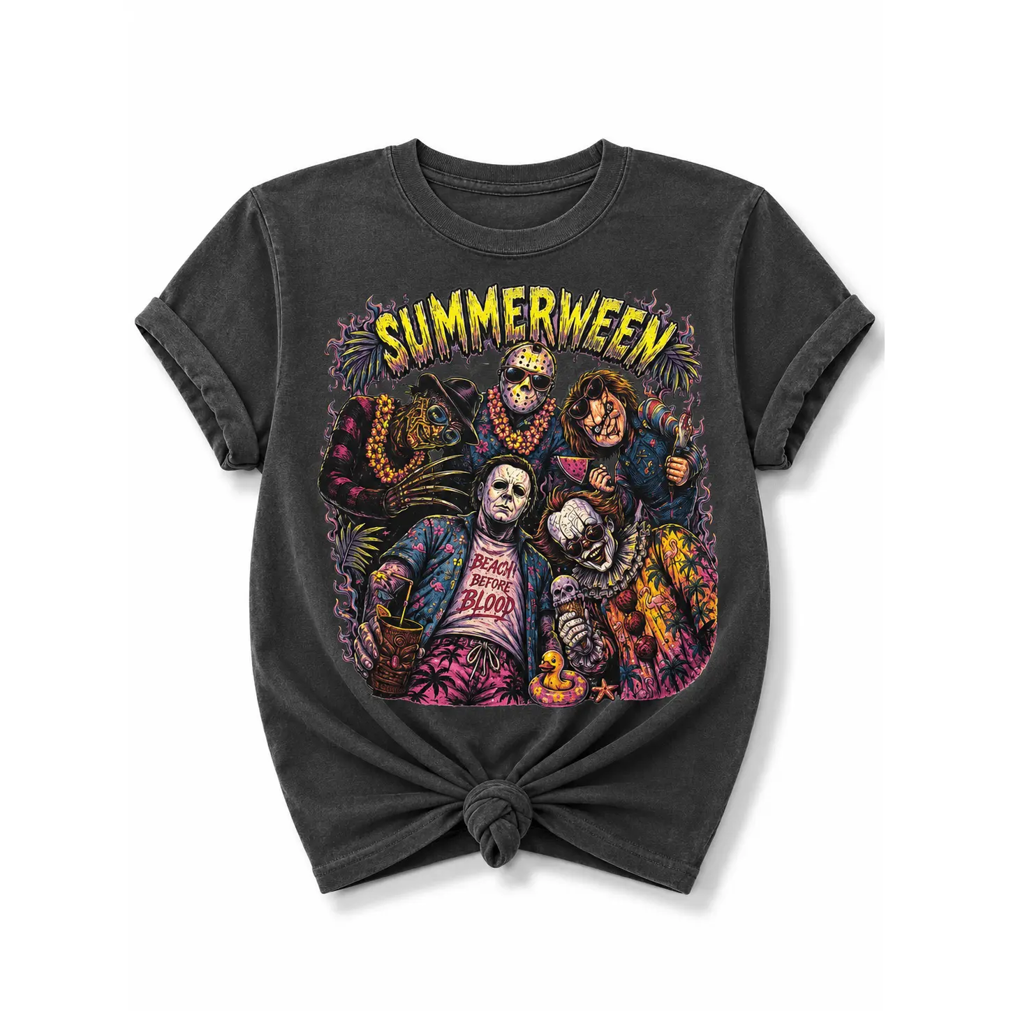 Plus/Reg Short Sleeve Summerween with Friends Horror Movie Graphic Tee