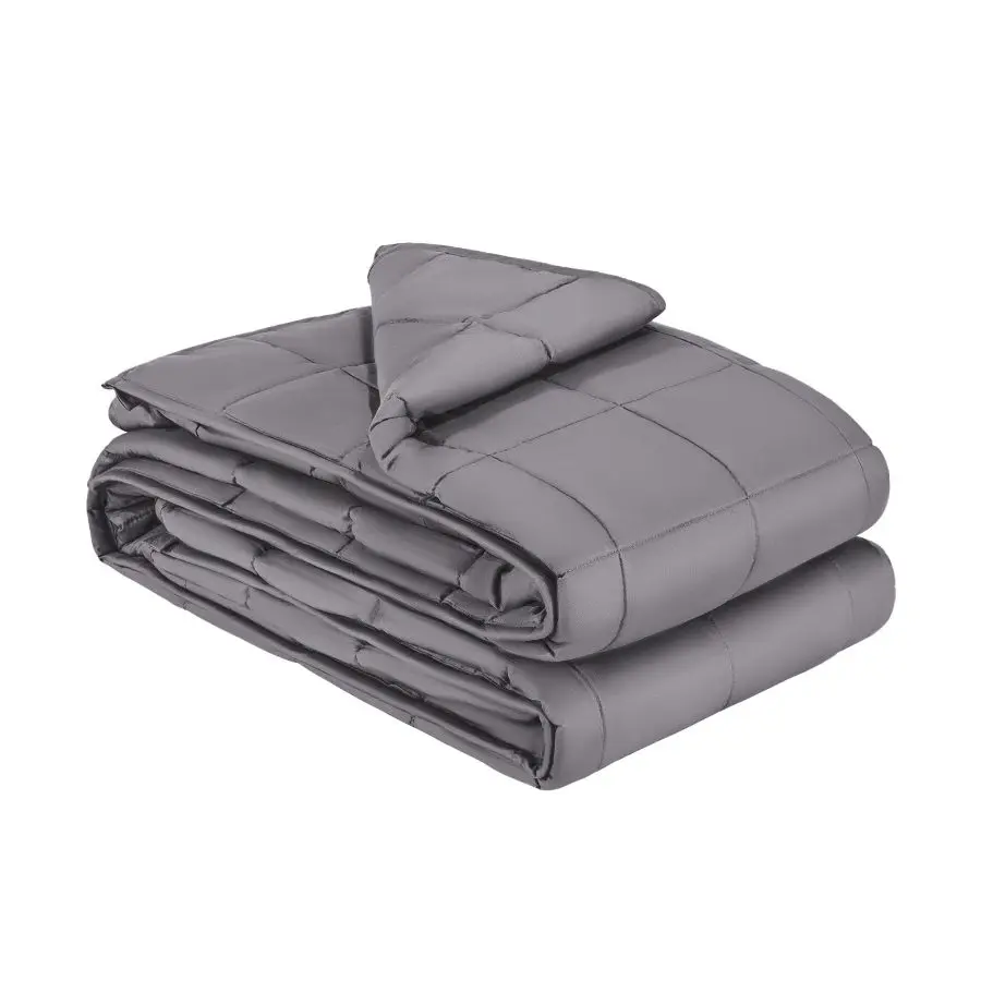 【Summerfinds】 VEVOR Weighted Blanket, 25 lbs King Size (80x87 in), 100% Cotton Soft Comfy Thick Warm Blanket with Glass Beads, Breathable, for 250-310 lbs Adults, Anxiety Stress Relief, Sleep Improvement, Grey, Soft Comfy Blanket