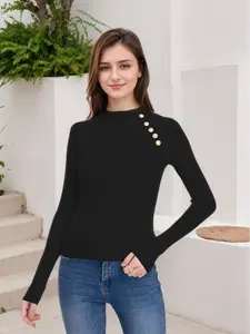 RED MARINE Women's Plus Size Spring Fashion Knit Top with Button Detail - Stylish and Comfortable Sweater for Every Occasion