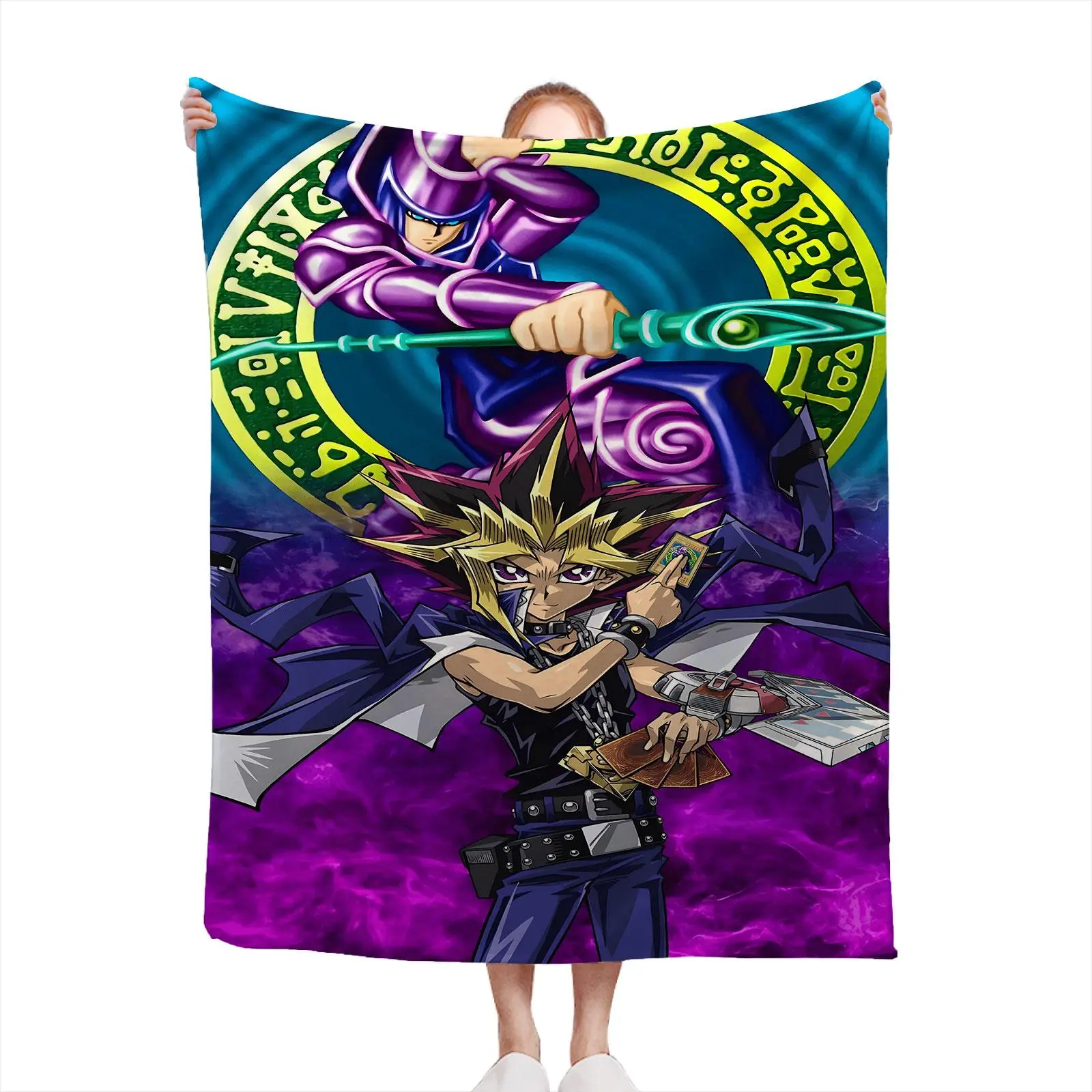 Yu Gi Oh Blanket, Soft Flannel Sofa Bed Throw, Warm Comfortable Travel Camping Office Chair Cover, Ideal Gift for Home Use, Flannel Cozy Blanket D0723-03