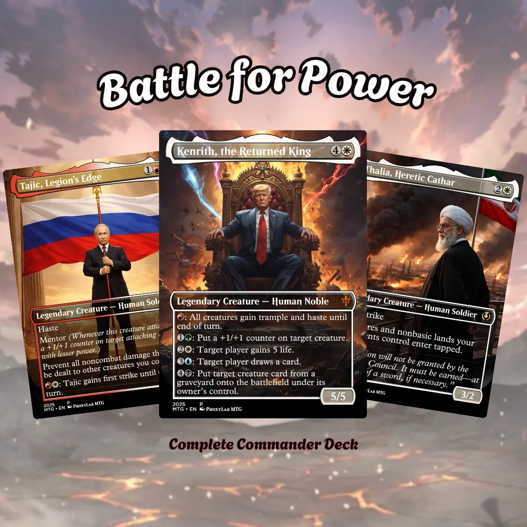 Proxy 100+ Commander Deck – Battle for Power Theme | Aggro Combat EDH Strategy Deck | High Damage Custom Build | Premium Print | Collector Gift