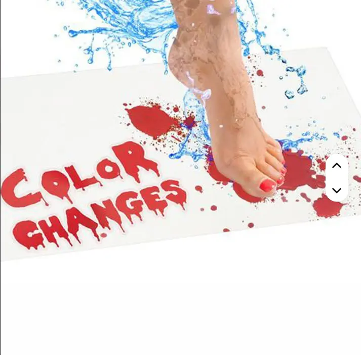 Halloween Bloody Color Changing Bath Mat Bathroom Floor Bath Non-slip Rugs Water Halloween Party Carpet 40*70cm Decoration Mats,Modern PVC Halloween Solid Style Bloody Footmat Color-Changing Bath Mat for Home Shower Use Decorative Spooky