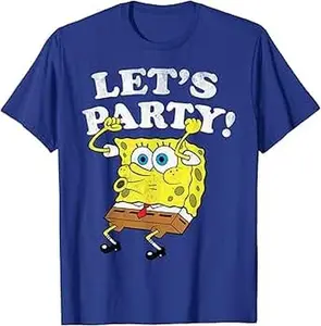 Spongebobsquarepantss Let's Party T-Shirt  - Unisex Tee Shirt .