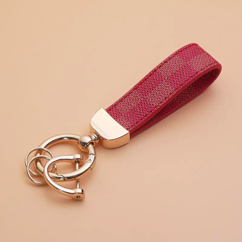 Leather Print Keychain,Universal Keychain Leather Keychain,Car Keychain Car Metal Horseshoe Shape Keychain