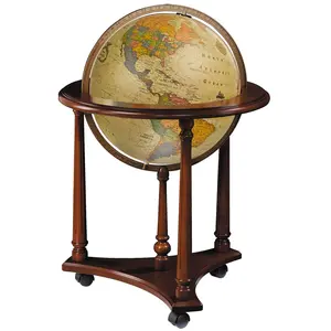 Replogle Lafayette Floor Standing Illuminated World Globe with Beige Oceans
