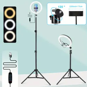10'' Dimmable LED Selfie Ring Light with 43'' Adjustable Tripod Stand & Phone Holder – USB-Powered, Perfect for Makeup, Video Recording, Photography, and Live Streaming Smartphone Cellphone small business necessities