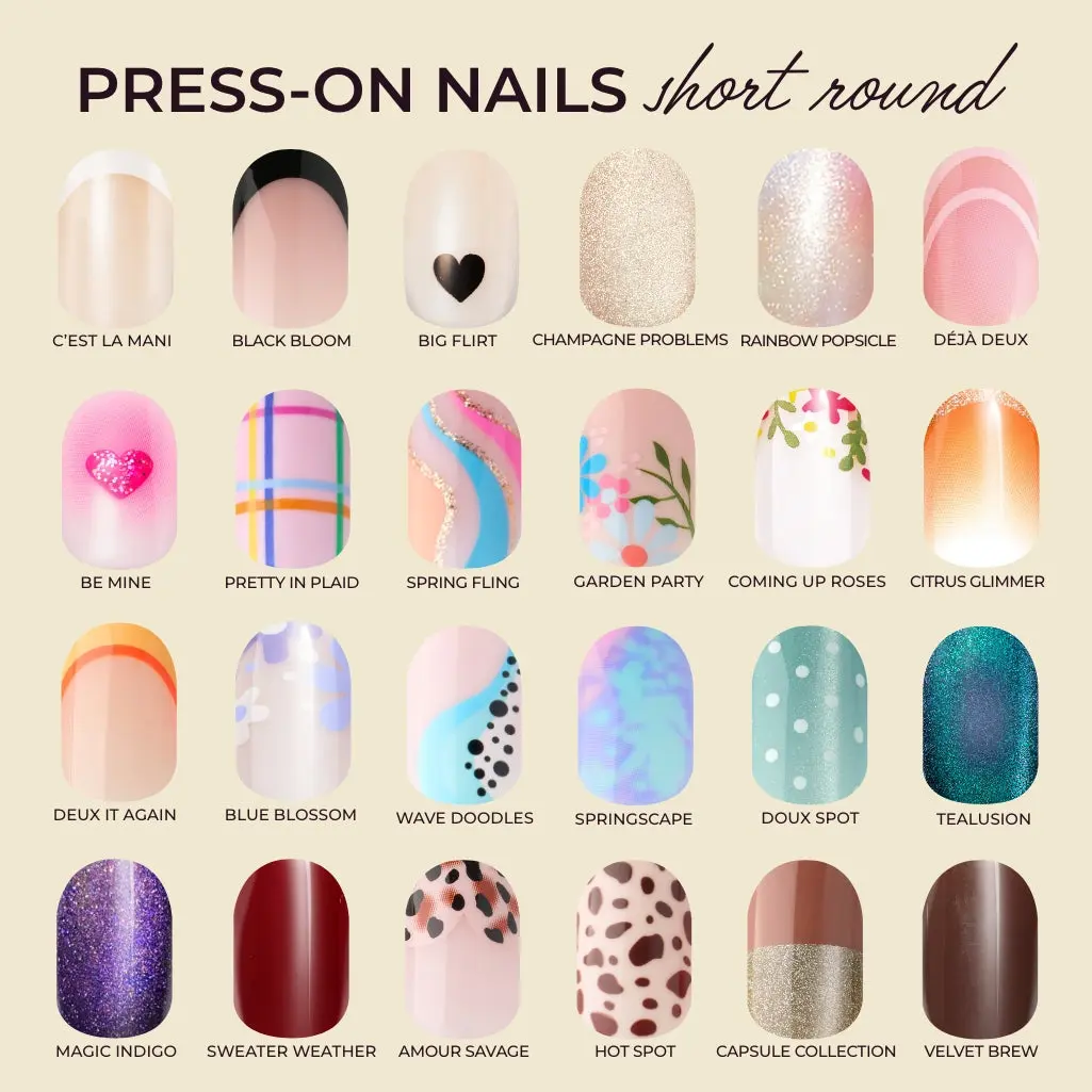 Kleo Kolor Short Round Press-On Gel Nails, Salon-Quality Nail Art Accessories for Beauty & Personal Care Needs, Nails Press Ons