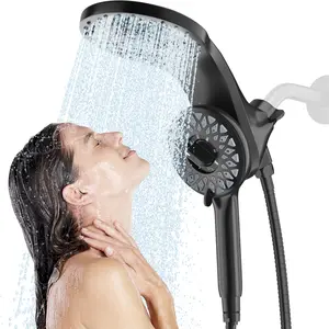 Magnetix Large Rain Shower Head with Handheld - 8 Spray Modes High Pressure Dual Shower Combo and 71'' Hose