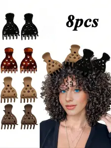 8pcs Hair Root Lift Clips for Women, No Crease Volumizing Hair Styling Tools, Heat Resistant Clips for Thick & Curly Hair, Salon Blow Dry Results at Home