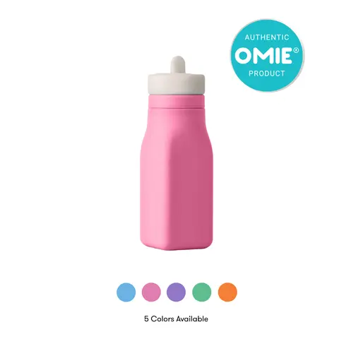OmieBottle® Kids 8.7oz Silicone Flip & Sip Straw Bottle - BPA-Free, Box-Ready Fit for Redesigned OmieBox® - TTS