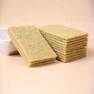 10pcs Honeycomb Sponge Scrub Dishbrush Sponge Block Kitchen Cleaning, Scratch Sisal Cleaning Sponges, Scrubber Sponge for Dishes, Pans, and Pots - Odor Free, Compostable, and Biodegradable