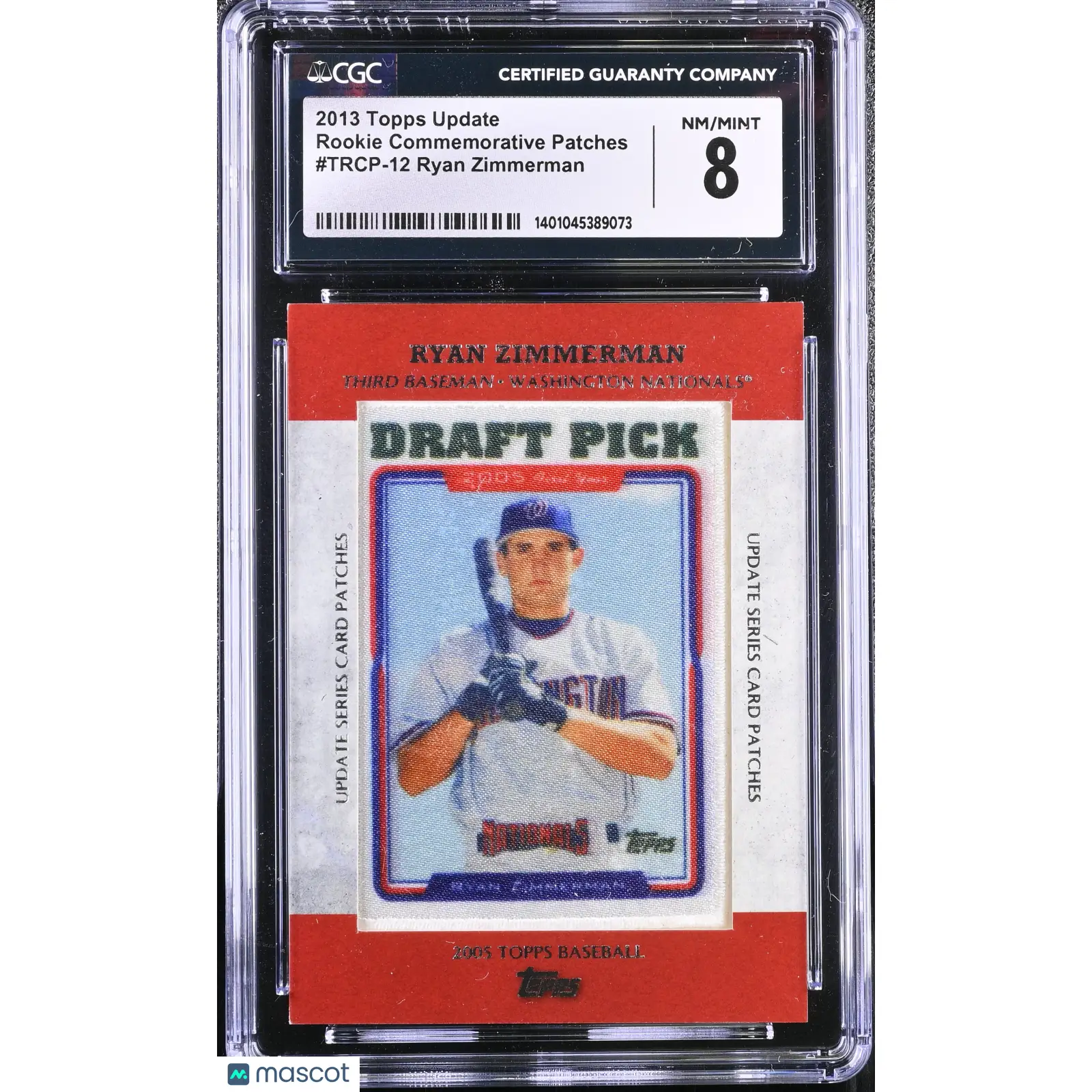 Ryan Zimmerman CGC 2013 Update #TRCP 12 Rookie Commemorative Patch Baseball 8
