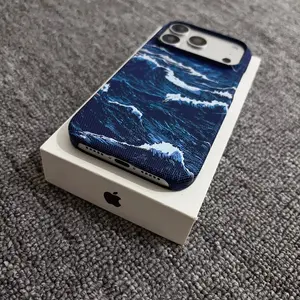 Magnetic Kevlar Carbon Fiber Phone Case for iPhone 17 Pro, Matte Finish Protective Cover for iPhone 16 Pro Max, 15/14/13/12 Wave Design