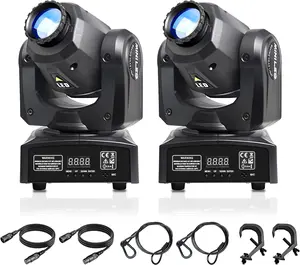 LED Moving Head Light Mini 30W DJ Moving Head GOBO Light with 8 Gobos and , DMX and Sound Activation Dj Spotlight for Wedding, DJ, Party, Club, Disco, Beam Lights(2 Packs) Lighting
