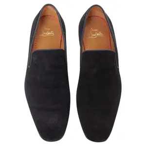 Pre-owned Christian Louboutin Men's Christian Louboutin Dandelion suede classic minimal slip on loafers by Rebag