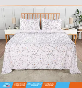 Full Sheet Set, Soft Microfiber 4 Piece Bed Sheets with 16' Deep Pocket - Easy Care Brushed Microfiber (Vintage - Floral)