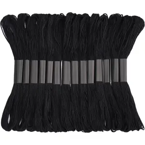 14 Skeins Black Embroidery Floss Embroidery Thread Friendship Bracelet String for Cross Stitch DIY Making