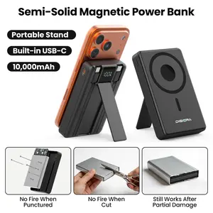 Digiera 10000mAh MagSafe Wireless Power Bank, Dual USB-C & Lightning Cables，2026 Heat-Control Technology Power Bank, Compatible with iPhone 17/16/15/14/13/12 Series